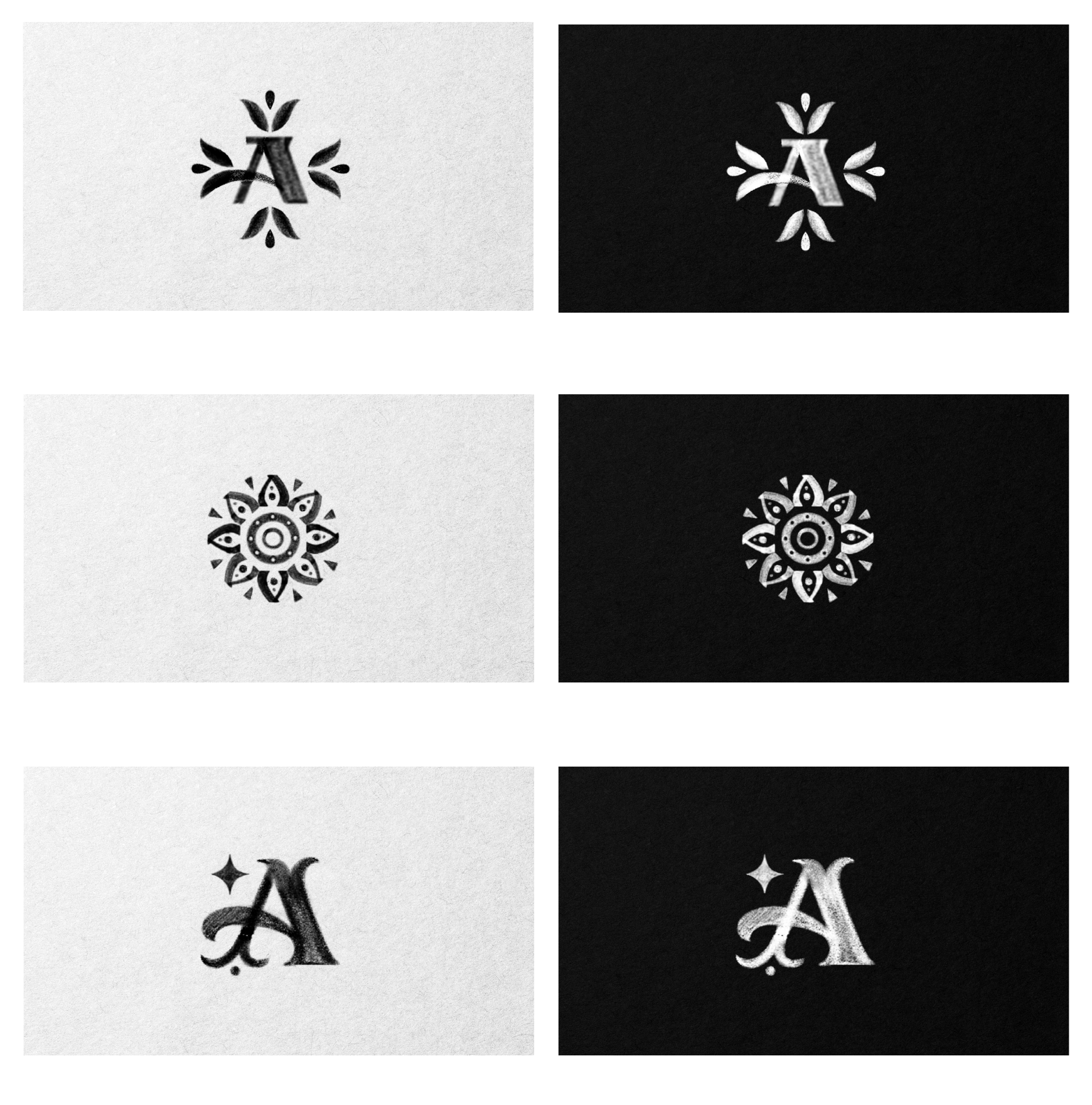 Achaary icon concept explorations in positive and reverse