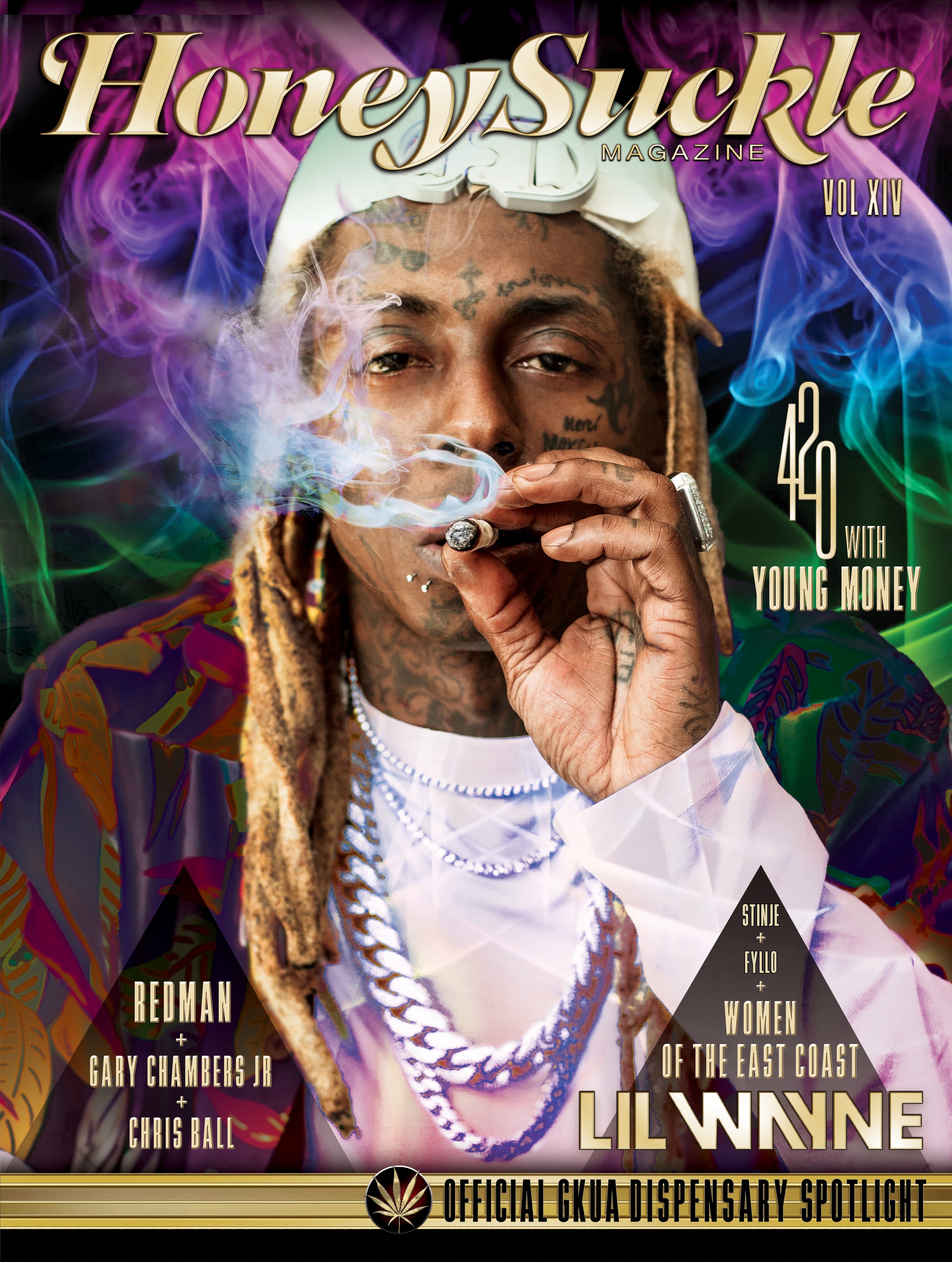 Lil Wayne — Issue 14 cover using the Honey Suckle masthead