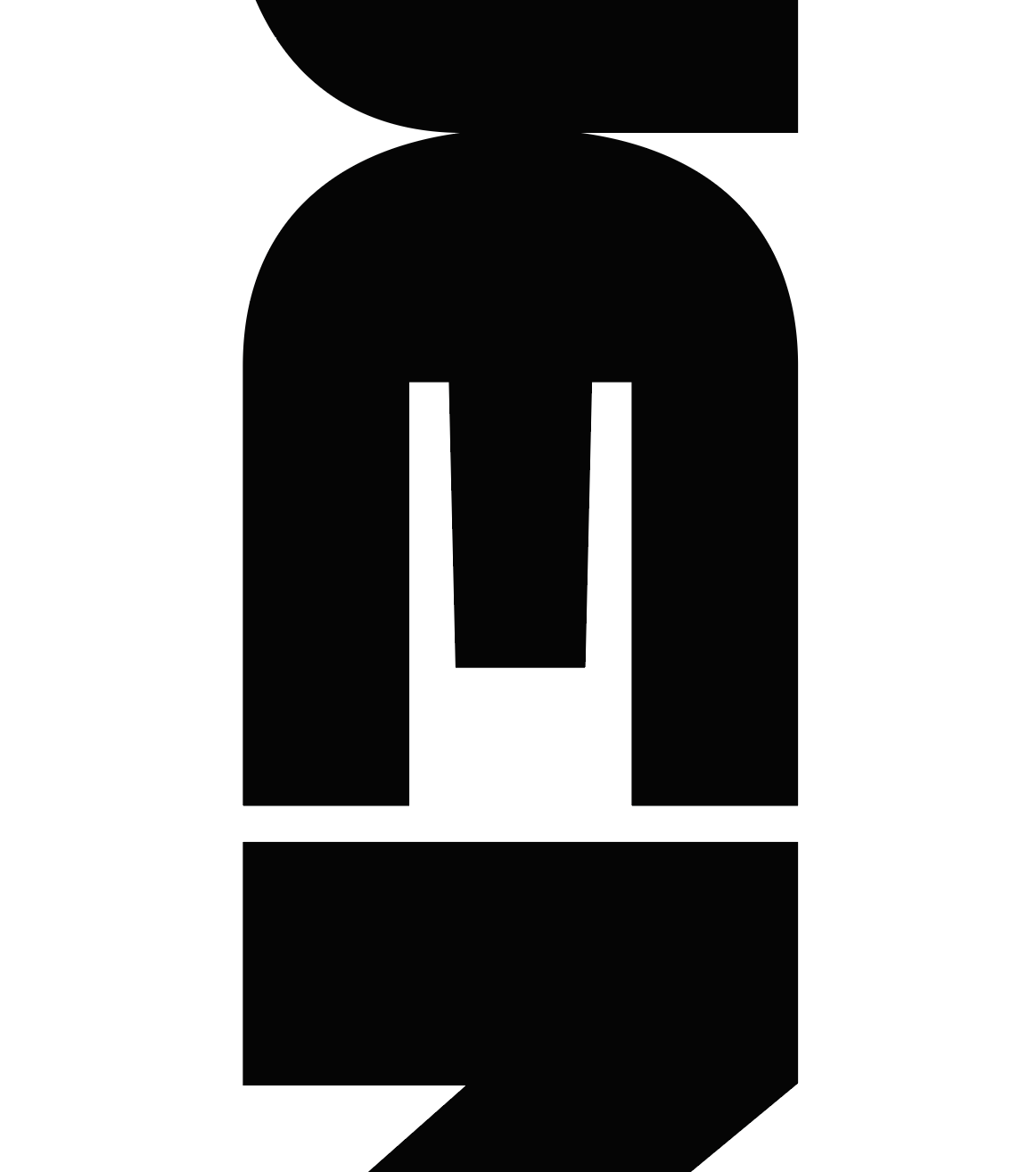 Nuenee silhouette formed by the negative space inside the rotated letter E